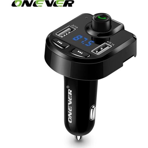 Onever FM Transmitter Aux Modulator Bluetooth Handsfree Car Kit Car Audio MP3 Player with 3.1A Quick Charge Dual USB Car Charger