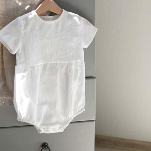 Baby Girls Princess Rompers Kids Clothes Spliced Buttons Casual Tops European Style 2021 Summer Children Toddler Sweet Bodysuits