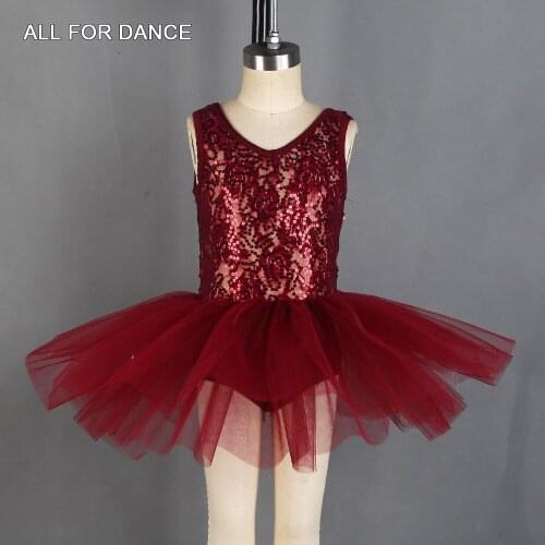 Burgundy Ballet Tutus Red Tutu Dress Girl Kids Ballet Tutu Costume Kids Puffy Tutu Skirt Dress Ballerina Mini Skirts 21235