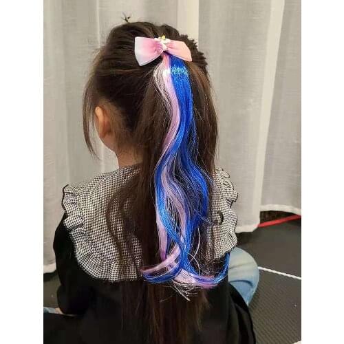 Childrens Wig Braid Hairpin Colorful Butterfly Pretty Braided Hair Accessories Star Quicksand Rainbow Wig Makeup Toys for Girls