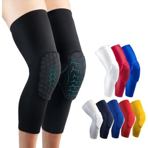 1Pcs Breathable Knee Brace Honeycomb Snake Scale Anti-Collision Block Volleyball Sport Leg Sleeve Kneepad Compression Protection