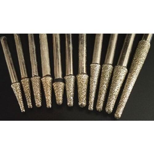 8mm 5pc Tapered Composite Plating Sintered Stone CNC Router Bits on 3D Engraving Carving Granite End Milling Cutter Diamond Tool