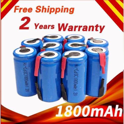 Golooloo 10pcs/lot 1800mAh 1.2V NI-CD nicd ni cd Rechargeable Batteries fiee shipping and high quality