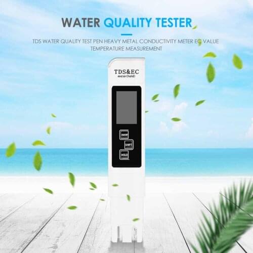 2 in 1 Portable LCD Digital TDS EC Meter Water Quality Testing Pen Purity Filter Water Temperature Display Support Dropshipping
