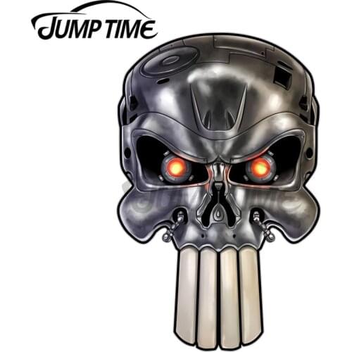 JumpTime 13 x 6.6cm For Punisherinator Car Bumper Window Stickers DIY Anime Waterproof 3D Vehicle Trunk Scratch-proof Decal