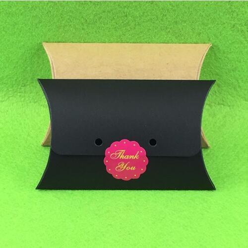 Kraft Paper Pillow Box 100PCS/lot 12.5*8*2.5 cm With Free Strings Blank Display Package Boxes Carry Case Box Accept Custom Logo