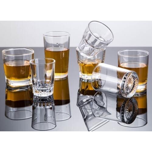 1PCS Mug Crystal Cup Shot Toughened Glass Cup Creative High Spirits White Wine glasses Drinking Thick Bottom Liquor whisky