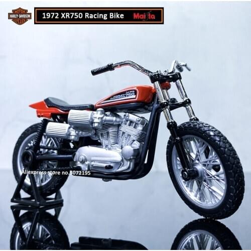 Maisto 1:18 HARLEY-DAVIDSON 1972 XR750 Racing Bike Alloy Diecast Motorcycle Model Workable Toy For Children Gifts Toy Collection