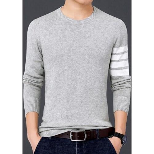 Men sweater 2021 new autumn and winter Korean style slim male knitted pullover young sweater red black gray blue hot sale M72