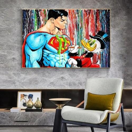 Wall Canvas Painting Prints and Posters Disney Funny Mickey Mouse Donald Duck Wall Art Pictures for Living Room Home Decoration