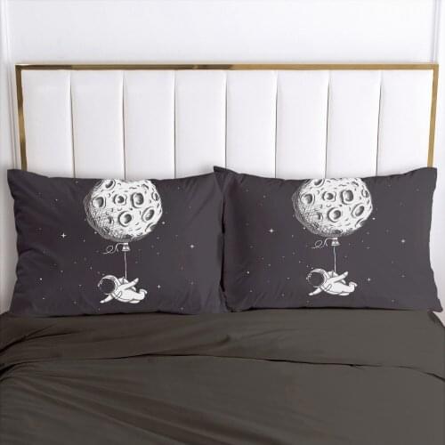 3D Printed Moon Balloon 100% Polyester 2 pcs Pillowcase Printed Home Decorative Pillowcse Pillow Cover Decoraion Bedclothes