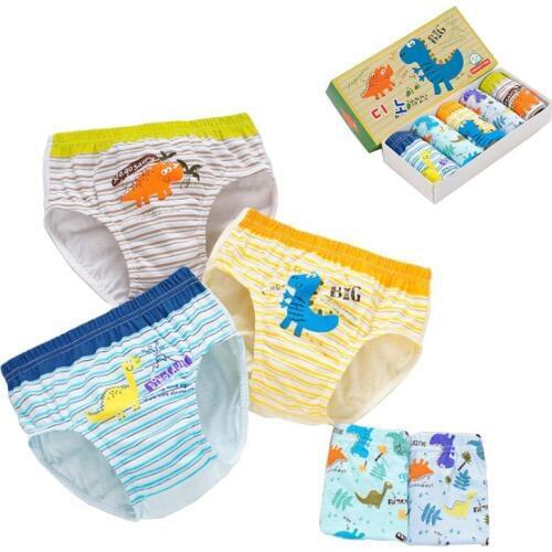5pcs/lot Kids Cartoon Print Underwear 2019 Baby Girl Cotton Panties for Children Shorts For Boys Cute Dinosaur Childrens Briefs