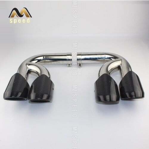 New 18-19 years Car muffler tube double - side 4 - out tail throat light choose carbon fiber 304 stainless steel For cayenne