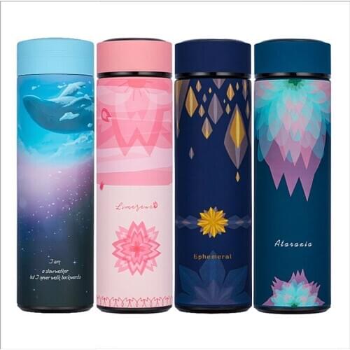 New Design Cartoons Stainless Steel Vacuum Flasks 480ml Thermos Cup Coffee Tea Milk Travel Mug Thermo Bottle Gifts Thermocup