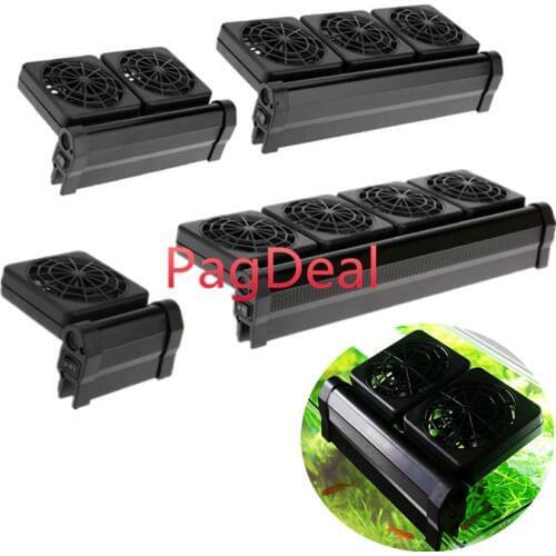 1/2/3/4 Aquarium Fishing Chiller Cooling Fan Fish Tank Cold Wind Chiller Temperature Control 2 Adjustable Level Wind 100-240V