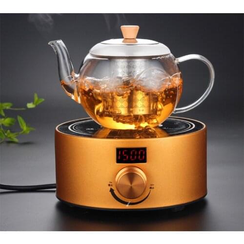 PINDEFANG 2017 New 800ml Heatable Borosilicate Glass Teapot Stainless Steel Strainer Lid gift Teaset Health Gift teaware Kettle