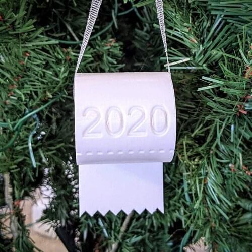 2020 Christmas Toilet Paper Crisis Ornament DIY Creative 3D Toilet Paper Pendant Christmas Tree Ornament Home Party Decor Gift