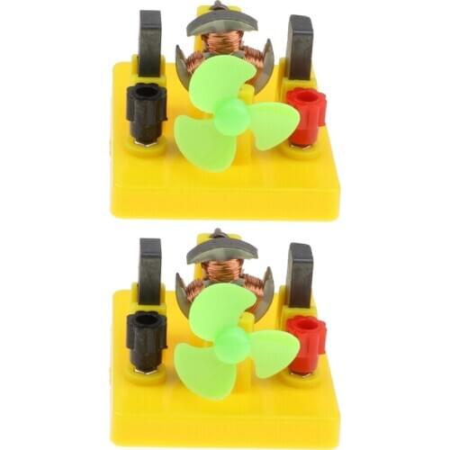 2pcs DIY Fan Motor Science Model Toy Physics Electrical Experiment Educational Kit Assemble Puzzles for Kids Children