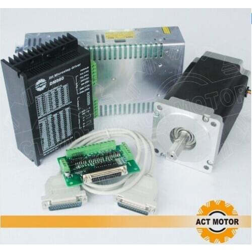 ACT motor nema 34 stepper motor 151mm/3.5A / 1600oz-in with driver ,power cutting mill