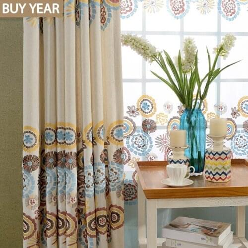 Modern Curtains for Living Dining Room Bedroom Chinese Style Pastoral Curtain Cotton-linen Embroidered Curtains Tulle Customized