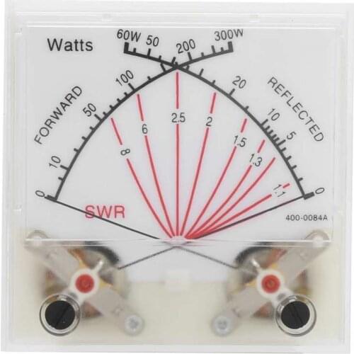 SWR Power Meter Double Needle 60/300W Pointer Meter Transmitter with Backlight SWR Wattmeter