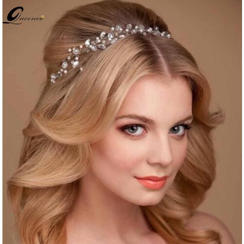 Hair Accessories Bride Tiara Wedding Crystal Tiaras For Women Girls Jewelry Bridal Accessoire Cheveux Wedding Pearl Headband