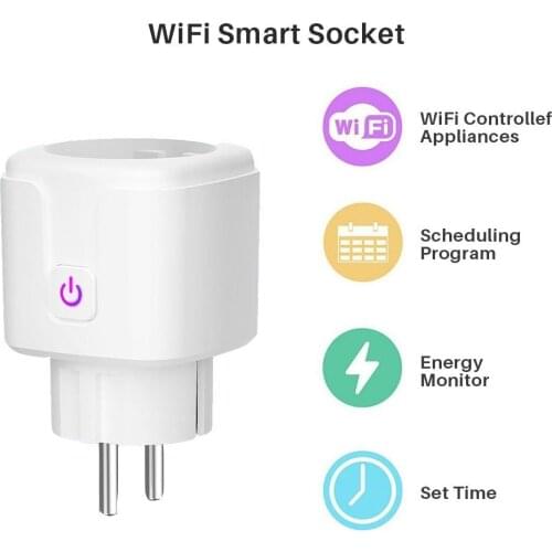 EU Plug Smart Wifi energy Power meter with Power Monitor Smart Home Wifi Wireless Socket Outlet Works with Alexa Google Home
