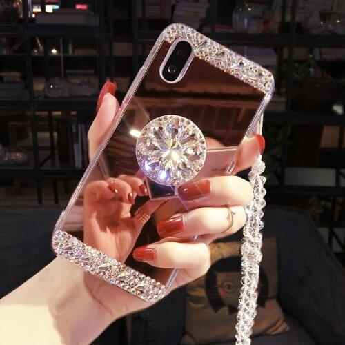 Mirror Case For Samsung Galaxy A72 A52 A32 5G A12 A21 A01 Core A02S S20FE A3 A310 A5 2018 Crystal Bling Case Cover