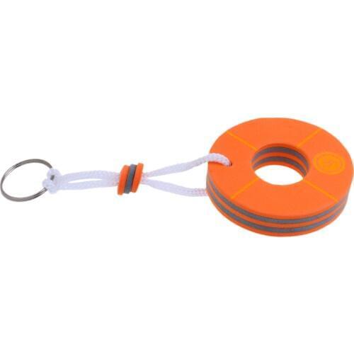 1 Pcs Yachting Boating Rafting Buoyant Floating Keychain Keyring Key Ring Buoy Shape Orange