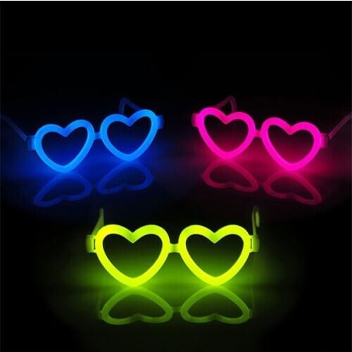 1000PCS Love Heart Shape Led Glasses Accessories Stick Frame Glow Stick Glasses For Wedding Christmas Party Decoration
