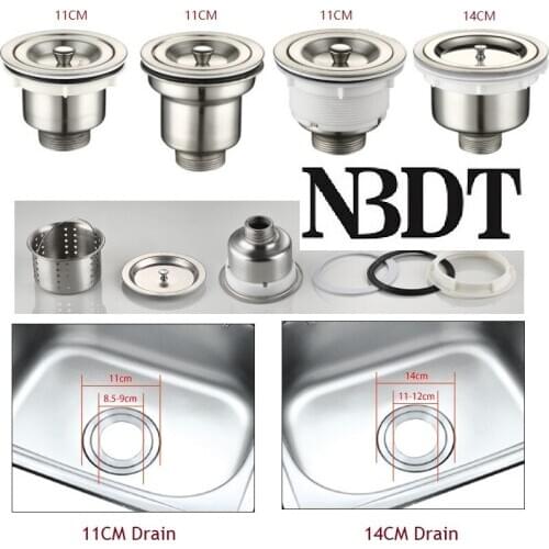 110mm 140mm Stainless Steel Kitchen Sink Drain Strainer Basket