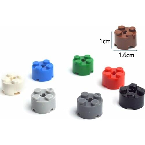 46pcs DIY Building Blocks Thick Figures Bricks Cylinder 2x2Dots Educational Creative Size Compatible all brand Toys for Children