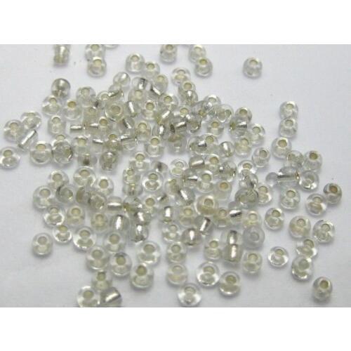 5000 Glass Seed Beads 2mm silver lined White + Storage Box