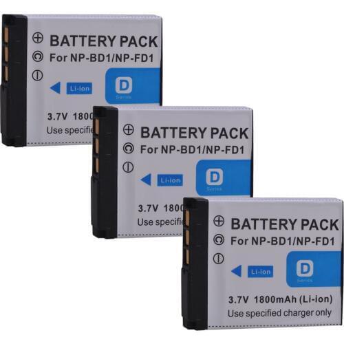 3Pcs NP-BD1 NP BD1 NP-FD1 Battery for Sony Cybershot DSC-T2 DSC-G3 DSC-T70 DSC-T75 DSC-T77 DSC-T200 T300 T500 DSC-T700 T90 T900