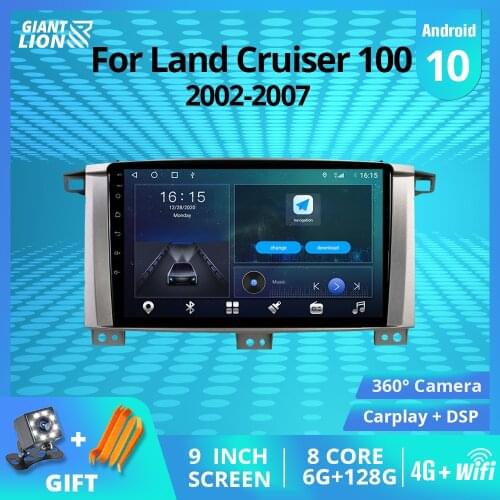2DIN Android10 Car Radio For Toyota Land Cruiser LC 100 2002-2007 Auto Radio GPS Navigation Stereo Receiver DSP Car Receiver IGO