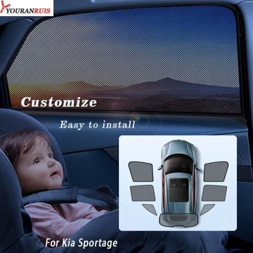 For Baby Kids Black Customize Car Side Windows Sunshade Mesh Curtain Visor Anti-UV For Kia Sportage