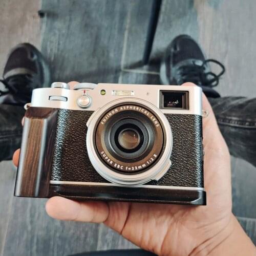 Design For Fuji X100V Fujifilm X-100V Wood Hand Grip Quick Release L Plate Bracket