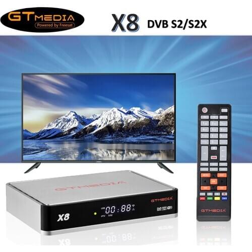 NEW 2020 satellite TV BOX Gtmedia X8 Built in 2.4G wifi and Europe 19.2E satellite list update from V8 NOVA V9 Super V8X decoder