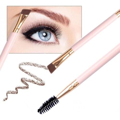 Double Ended Eyes Makeup Brush Eyebrow Powder Eyelash Brushes Eye Mascara Cosmetic Beauty Make Up Brush Comb Tools