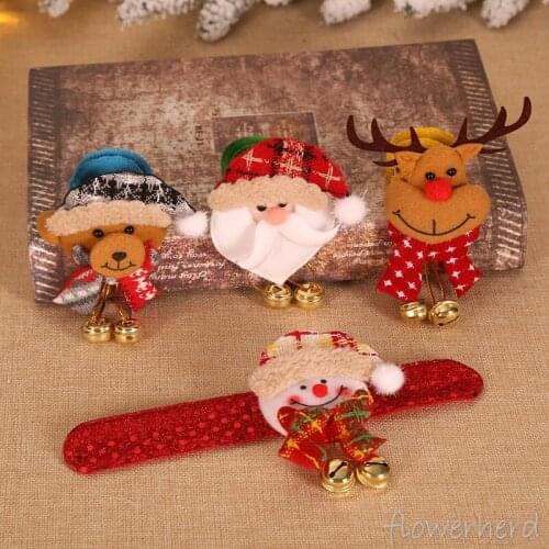 Creative Xmas Gift Children Kids Fashion Flashlight Wristband Bell Patting Circle LED Bracelet Party Jewelry Wrist Decor Toy