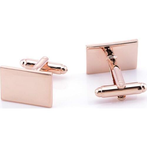 Trendy Blank Cufflinks In Jewelry Findings For Men Rosegold Rectangle Shape Shiny Cufflinks Specular Highlight Jewelry 2019