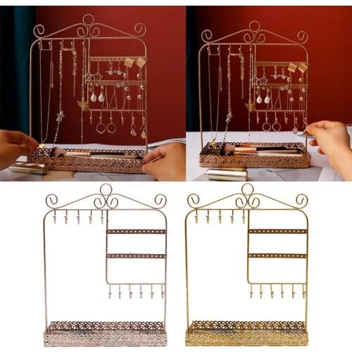 Fashion& Luxury Necklace Earrings Storage Organizer Desktop Jewerly Stand