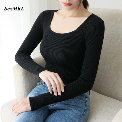 Fashion Winter Pullover Sweater Women 2020 Sexy Casul Long Sleeve Knitted Sweaters Ladies Tops White Black Jumper Pull Femme