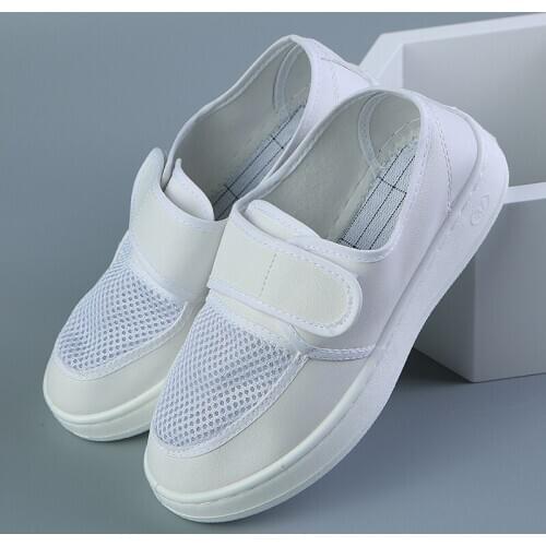 2021 New Anti-Static Work Shoes Men Special PU Bottom Aafety Shoes Anti-Static Belt Velcro Clean Room Summer Work Shoes Large