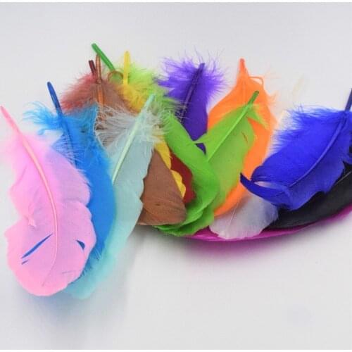 New 100pcs/lot Natural Beautiful Goose Feather Decoration 6-8 Inches 15-20 cm Colors for Choosing