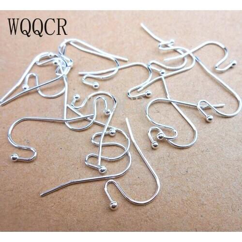 100PCS 2017 New Arrival Earring Findings Genuine 925 Sterling Silver Jewellery Ear Wire S Ball Hooks DIY Handmade Collections