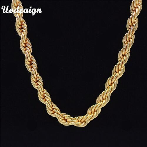 Uodesign Necklace Choker/Long 75cm Vintage Punk Gold Color Miami Chain Hip Hop Chain Gift For Women/Men Jewelry