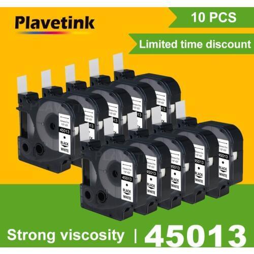 Plavetink 10 pcs Compatible for dymo D1 12mm tapes 45010 45013 40913 43613 43610 ribbon cassette for Dymo label manager LM 160