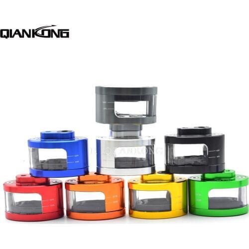 R QIANKONG CNC Cylinder Fluid Reservoir Tank Oil Cup For Kawasaki Ninja 250 300 z800 ZX6R Z900 Z1000SX Z650 Z750