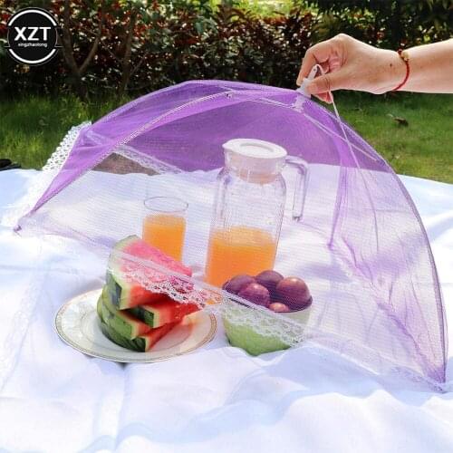 Foldable Food Covers Mesh Kitchen Anti Fly Mosquito Tent Dome Net Umbrella Picnic Protect Dish Cover Kitchen Accessories